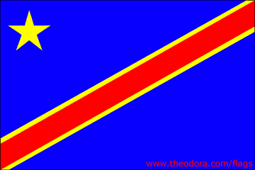 Flag of Congo Democratic Republic, drapeau de la Republique Democratique du Congo