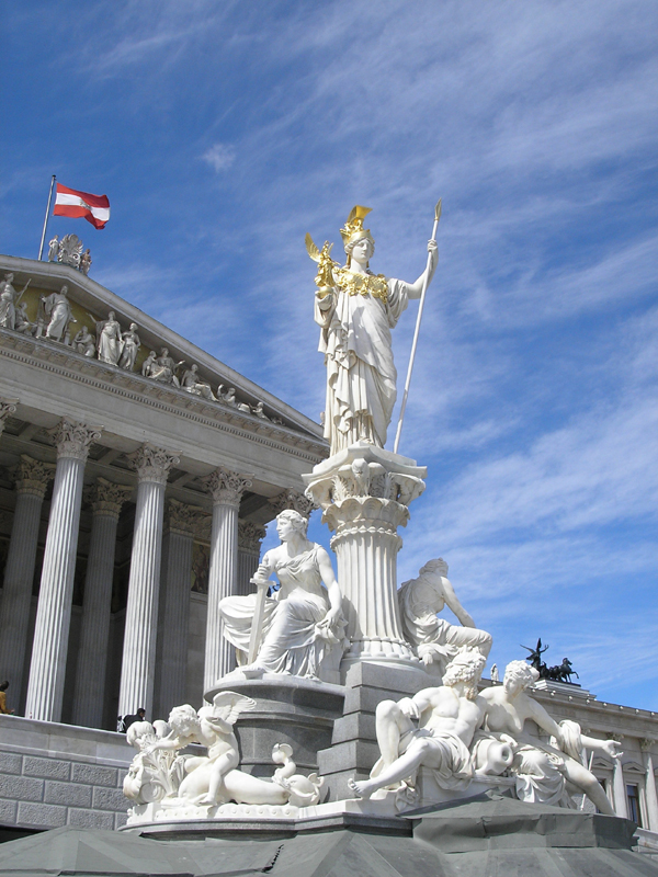 Statue of Athena, Parliament building, Vienna, Austria Photo
