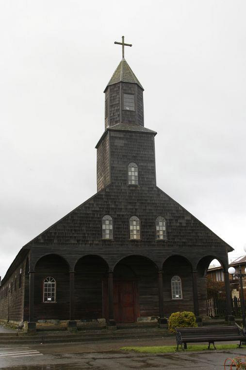 Old wooden church, Chiloe, Chile photo