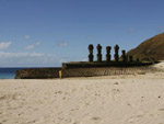 Totem pole sculptures, Tapati, Easter Island, Chile photo