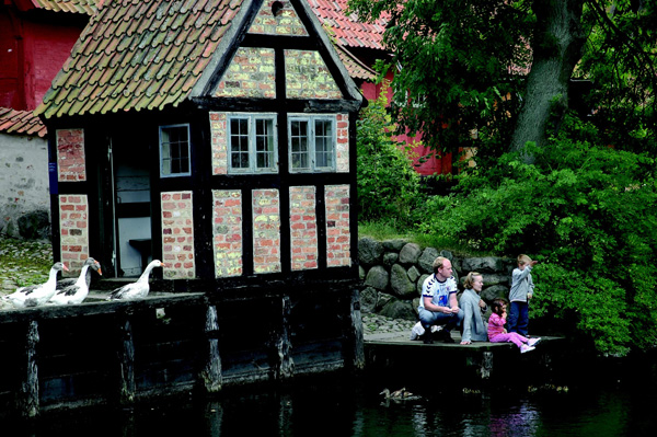 Family in the Old Town Aarhus, East Jutland, Denmark photo