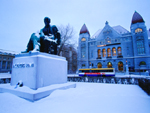 Aleksis Kivi statue, railway station square, Helsinki, Finland photo