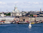 Helsinki waterside, with the cathedral in the background, Finland photo