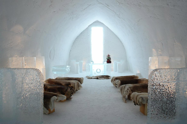 Snow restaurant, Finland Photo
