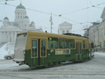 Tram in the winter, Helsinki, Finland photo