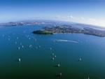 Aerial view of Hauraki Gulf, North Head, New Zealand photo