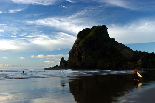 Surfing, Piha, New Zealand Photo