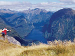 View from above Doubtful Sound, New Zealand photo