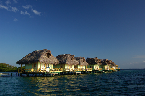 Beach cabanas, Bocas Del Toro Province, Panama Photo