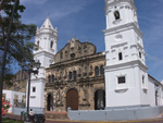 Casco Antiguo's cathedral on the central square of Casco Viejo, Panama City, Panama photo