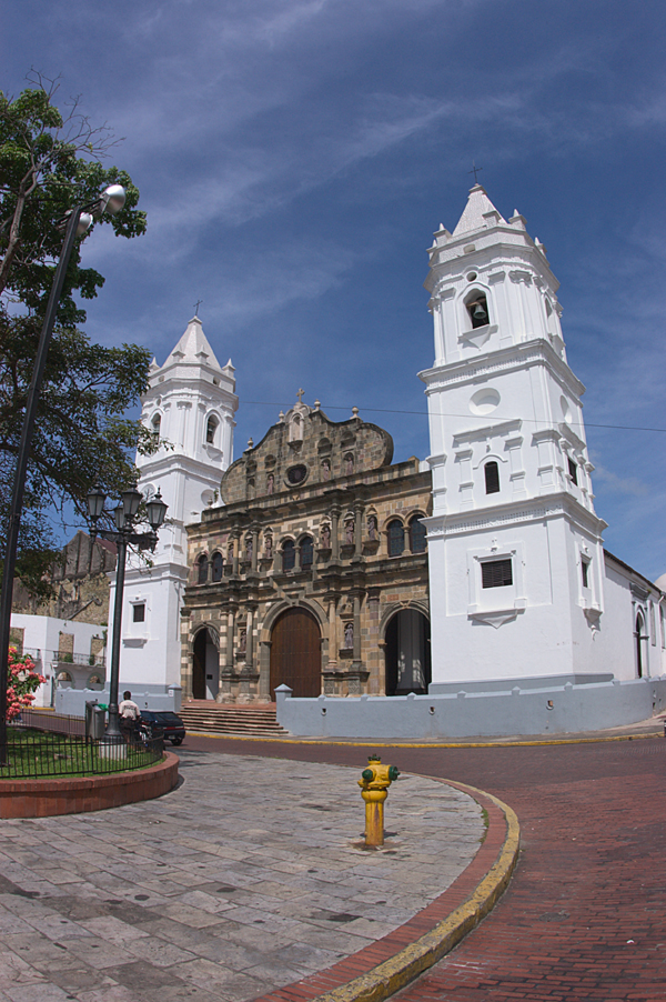 Casco Antiguo's cathedral on the central square of Casco Viejo, Panama City, Panama Photo