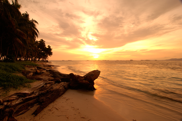 Sunset at the beach, Panama Photo