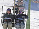 Children on a ski lift, Jamtland, Sweden photo