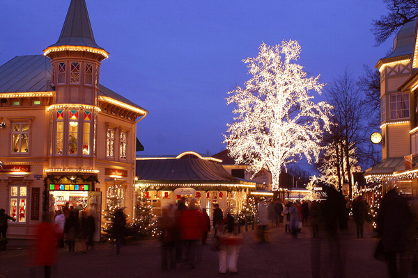 Christmas fair, Liseberg amusement park, Goteborg, Western Sweden, Sweden Photo