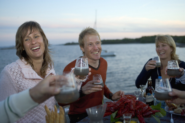 Crayfish party, Fejan island, Stockholm archipelago, Sweden Photo