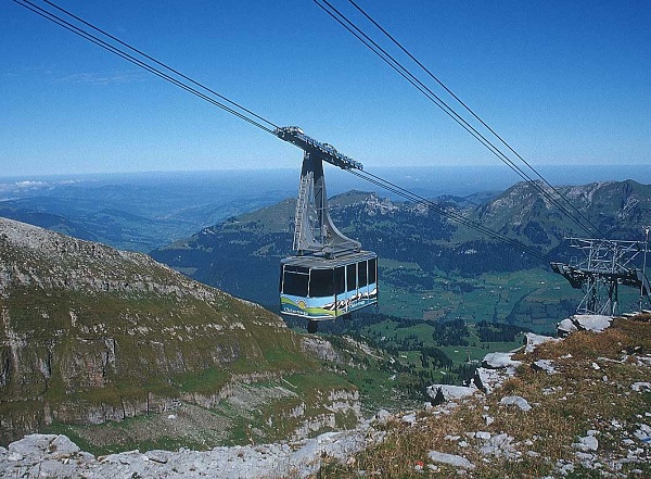 Cable car at Chaserrugg, Switzerland photo.