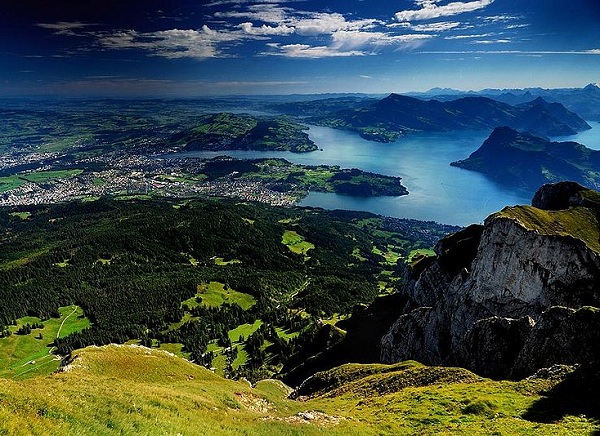 Lake Lucerne, seen from Pilatus mountain, Switzerland photo.