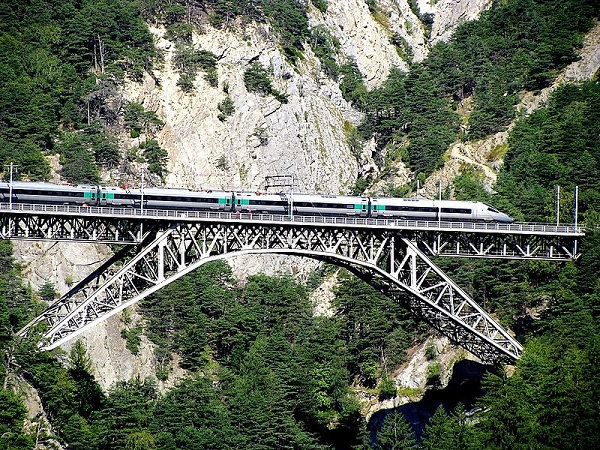 Lotschberg mountain rail line, Switzerland photo.