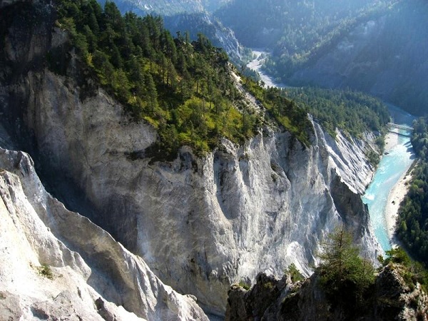 Ruinaulta Rhine gorge near Flims, Switzerland photo.