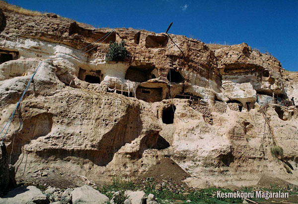 Ancient cave dwelings, Batman province, Turkey photo