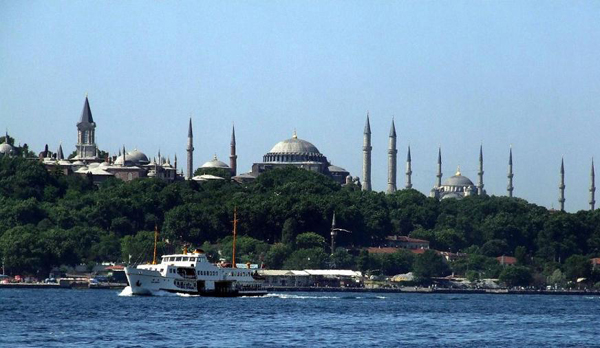 Istanbul seen from the Bosporus, Turkey photo