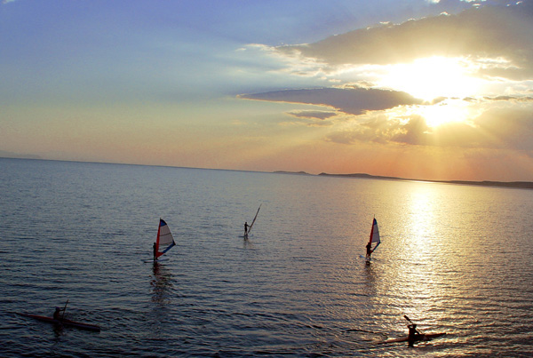 Windsurfing and canoeing, Van, Turkey photo