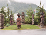Clan Council totem poles, Cape Fox Hill, Ketchikan, Alaska, United States photo