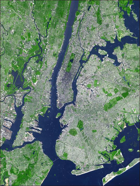 New York City photographed from space, United States photo